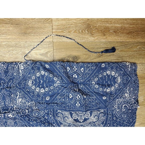 Garnet Hill Women's S Tunic Blue Floral Flowy Oversized V-Neck Sleeveless Sheer - Picture 12 of 12